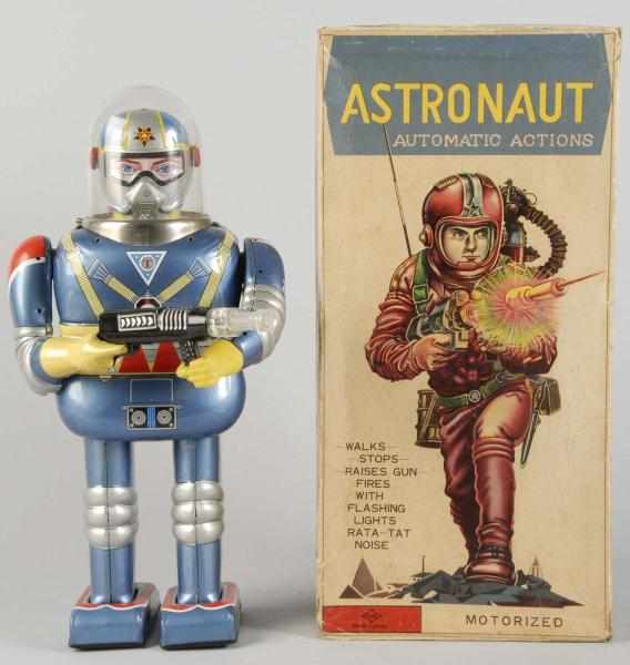 Appraisal: Tin Litho Astronaut Battery-Operated Toy Description Japanese Working Made by