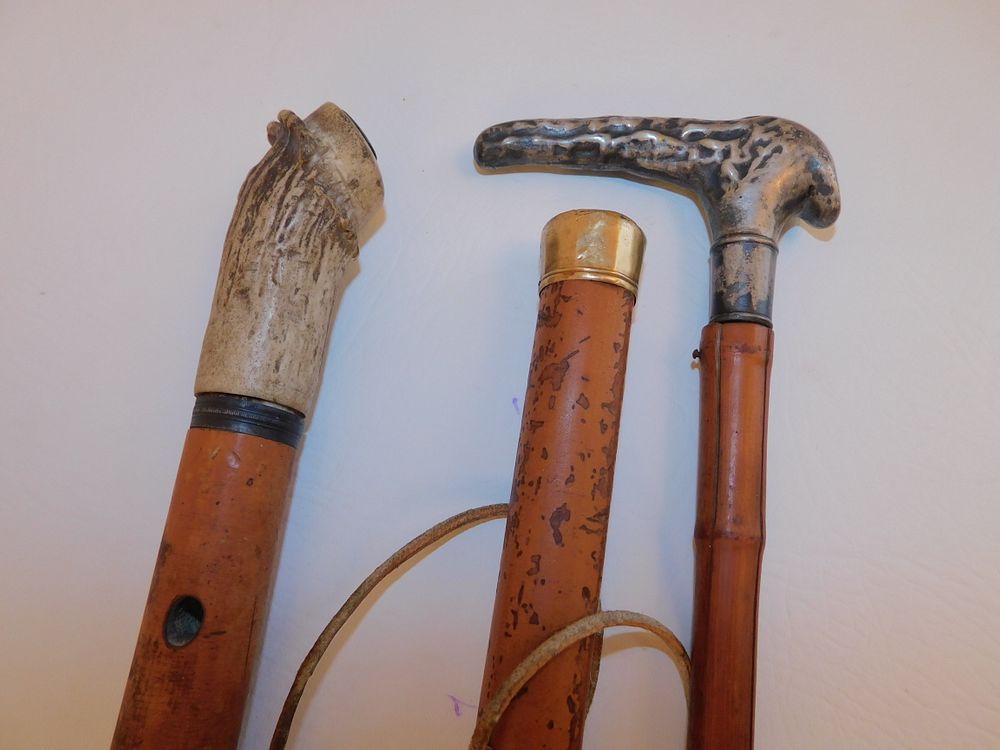 Appraisal: ANTIQUE CANES INCLUDING GOLD Lot antique canes from - inches