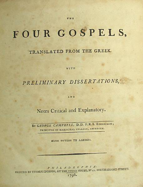 Appraisal: BIBLE in ENGLISH The Four Gospels Translated from the Greek