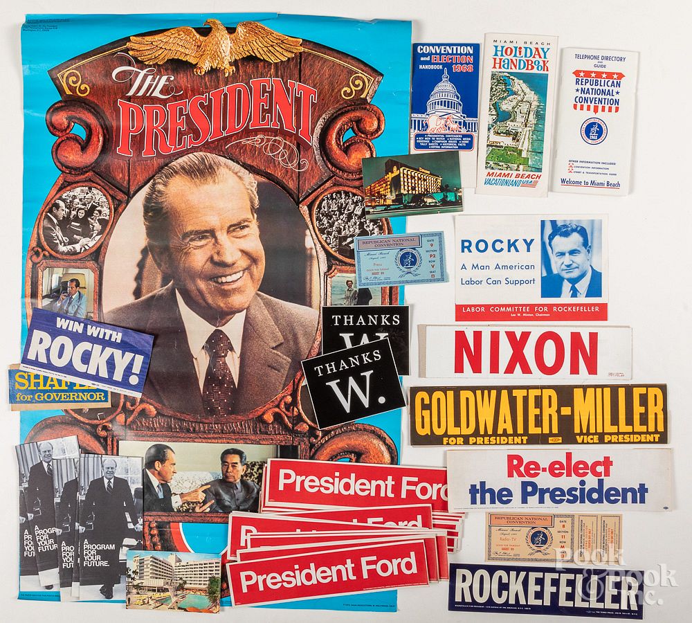 Appraisal: Group of political ephemera Group of political ephemera to include