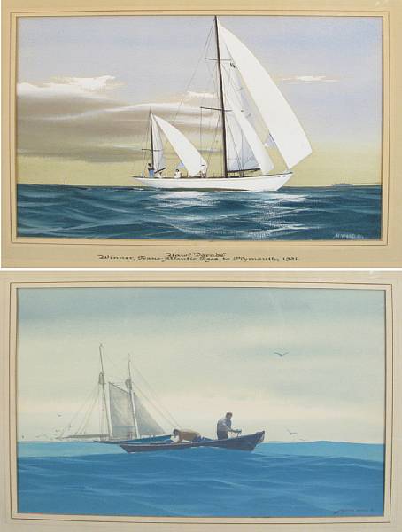 Appraisal: Hunter Wood American b A Group of Marine Scenes each