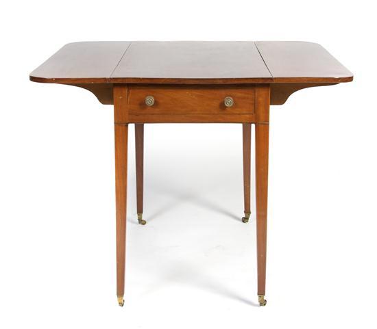 Appraisal: Regency Style Drop-Leaf Table the rectangular top issuing two rectangular