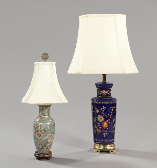 Appraisal: Group of Two Table Lamps one a good French gilt-brass-mounted