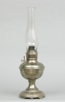 Appraisal: Silver Metal Oil Lamp American circa early th Century Silver