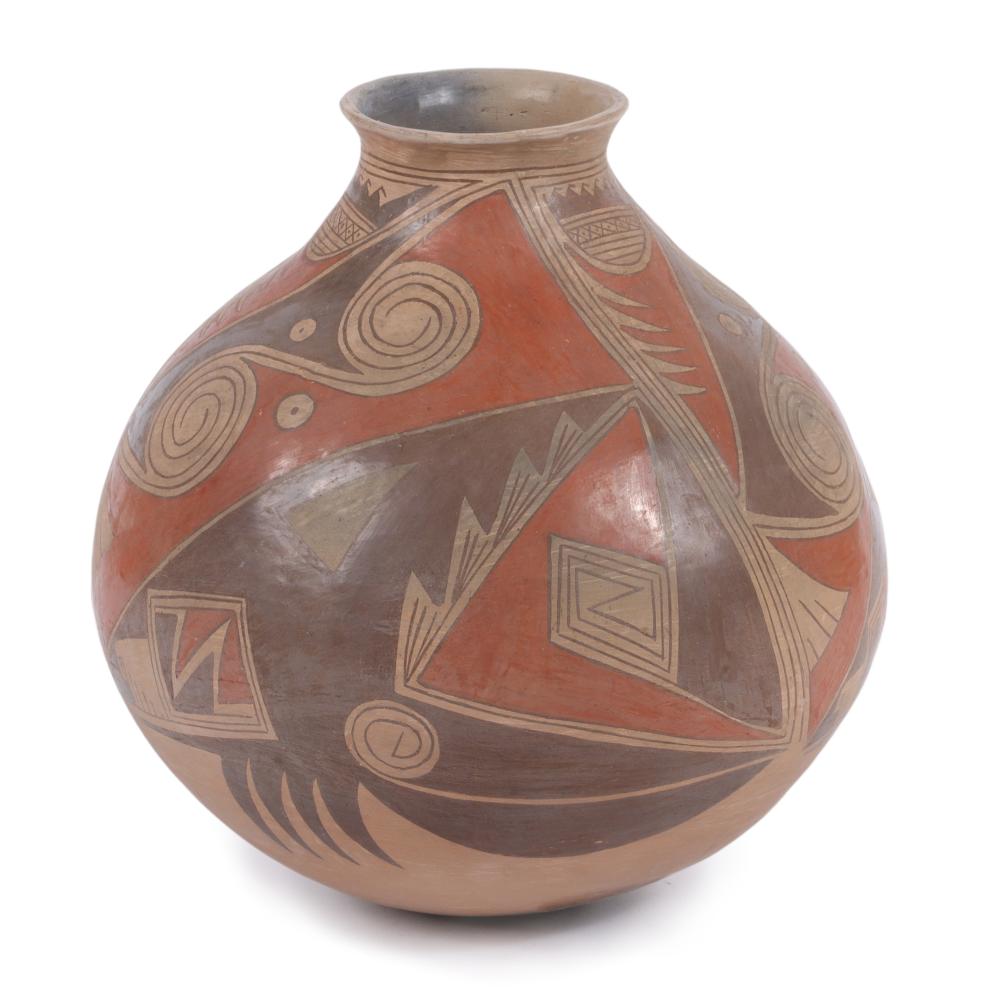 Appraisal: YOLANDA A LOPEZ-Q MATA ORTIZ POLYCHROME POTTERY OLLA WITH ROUNDED