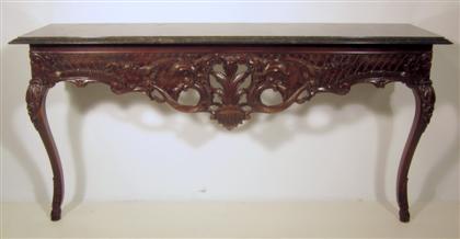 Appraisal: Louis XV style mahogany marble top console table th century