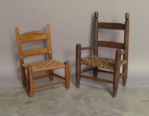 Appraisal: Two child's ladderback chairs th c