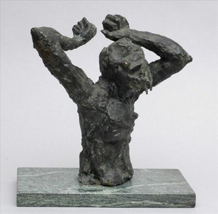 Appraisal: JOHAN WOLFGAND BEHL b UNTITLED ANGST Cast bronze initialed imprint