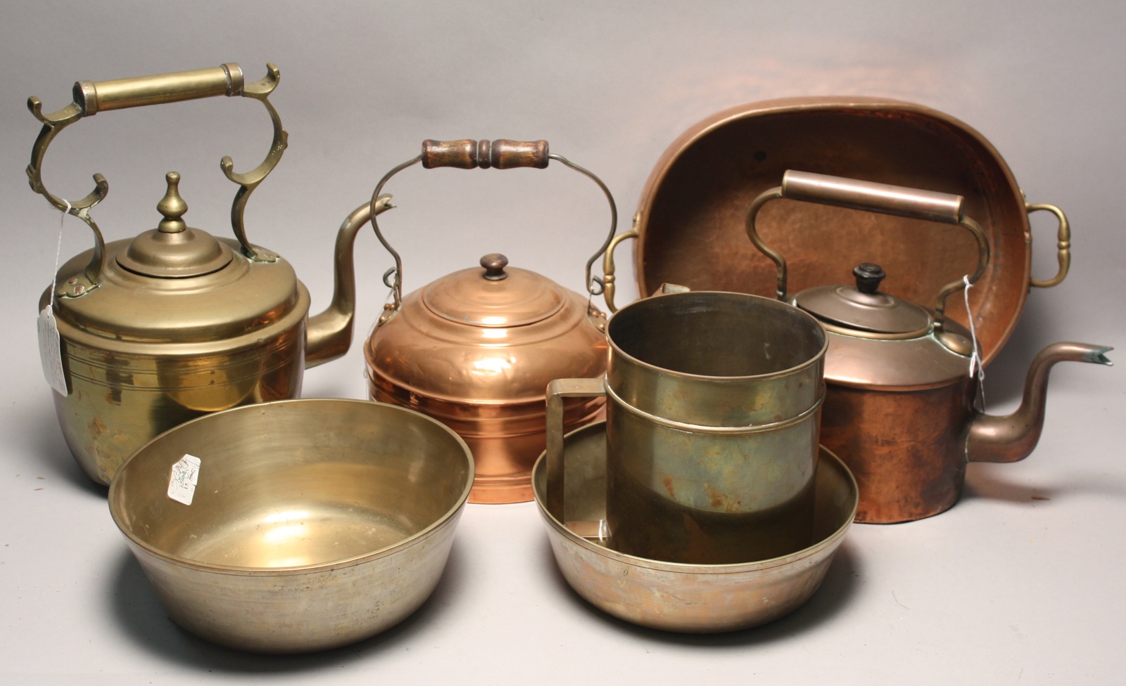 Appraisal: SEVEN BRASS AND COPPER ITEMS Late th Early th CenturyBrass