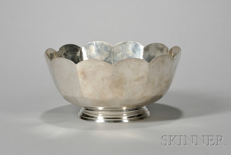 Appraisal: Old Newbury Crafters Sterling Silver Hammered Footed Bowl dia in