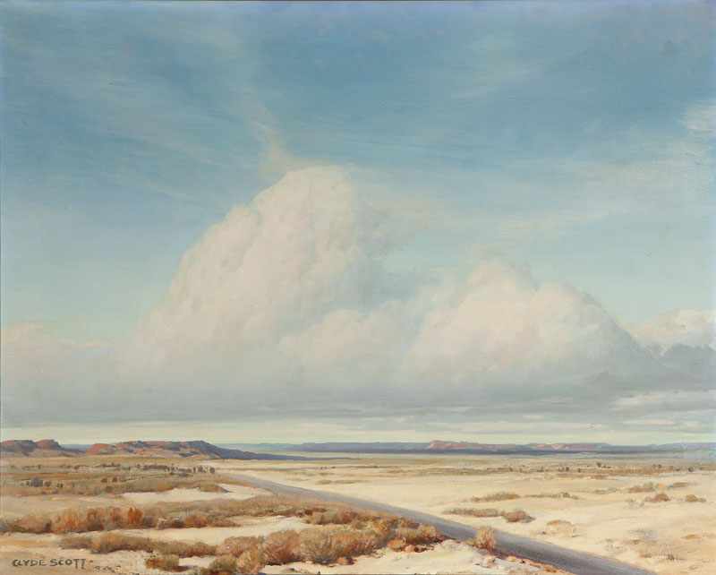 Appraisal: Clyde Scott - Los Angeles CA Atmospheric Desert Landscape