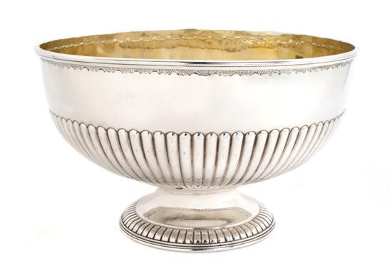 Appraisal: n English Silver Centerpiece Bowl Atkins Bros Sheffield having reeded