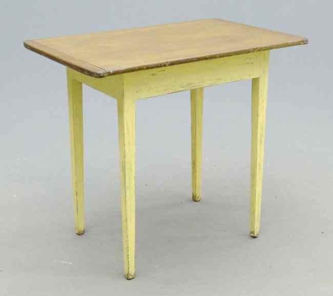 Appraisal: th c primitive work table with scrubbed top base in