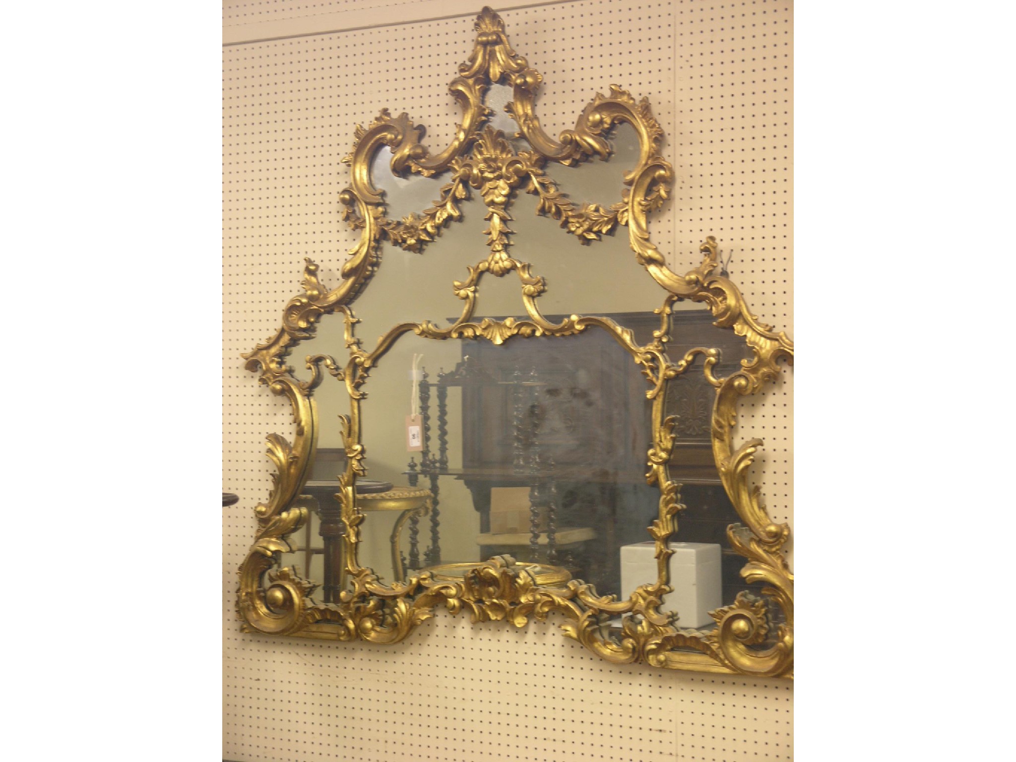 Appraisal: A large Louis XV-style moulded gilt overmantel ornate frame embellished