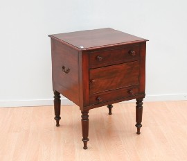 Appraisal: A th century mahogany night cabinet commode