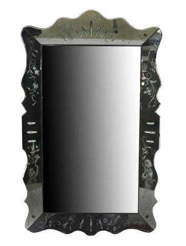 Appraisal: Venetian glass wall mirror mid th c having scalloped frame