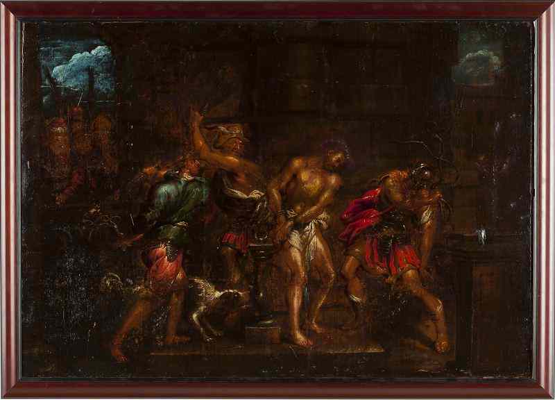 Appraisal: Italian School th c The Scourging of Christoil on canvas