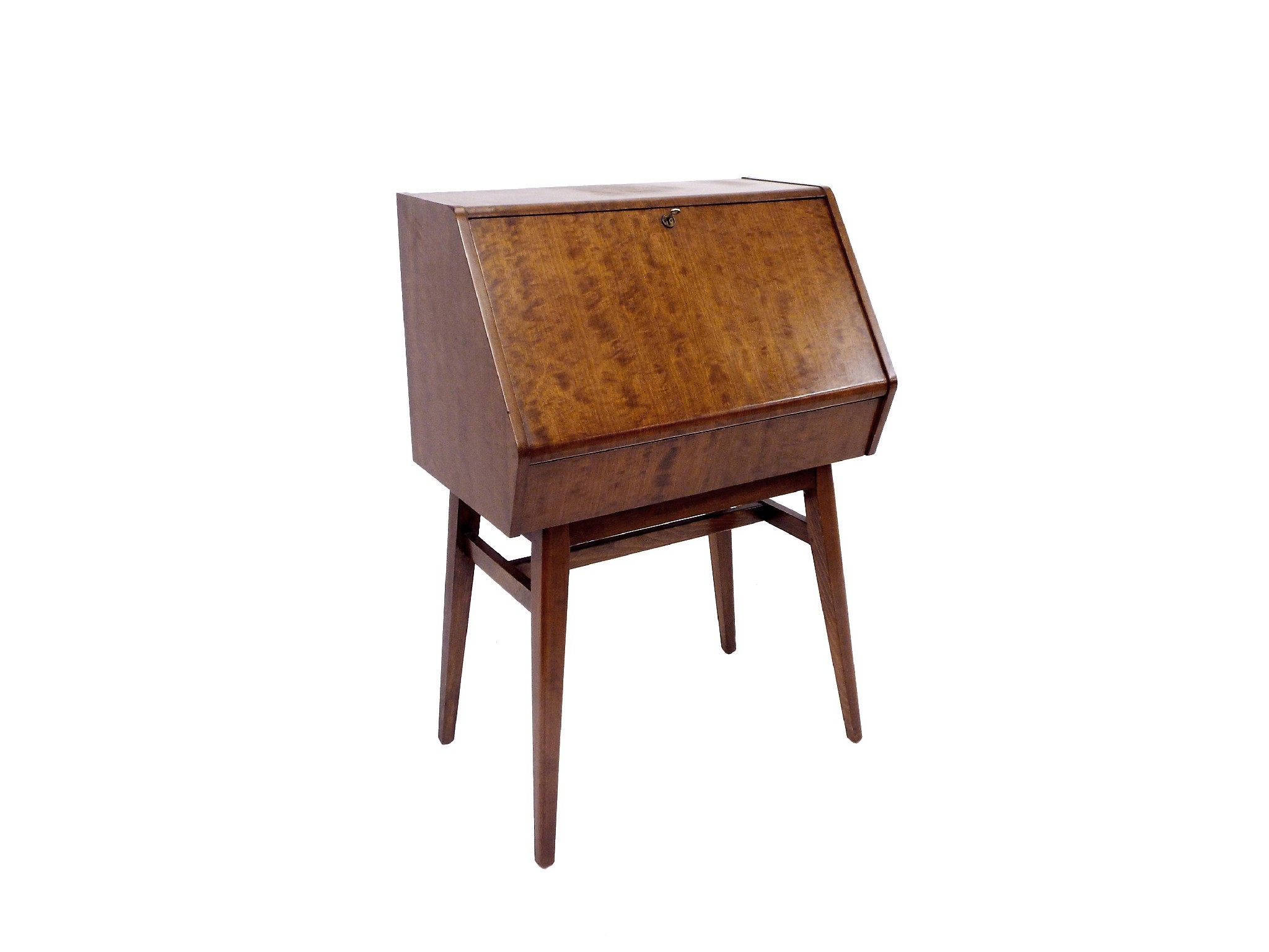 Appraisal: s Danish Afromosia bureau the fall-front enclosing a fitted interior