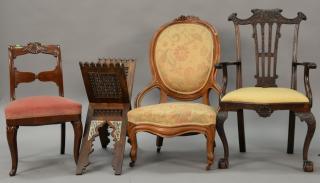 Appraisal: Six piec lot to include Victorian ladies chair melodian stick