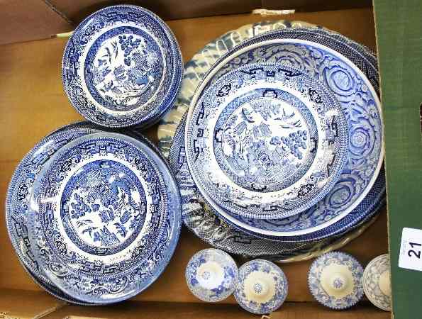 Appraisal: Large Collection of Blue and White Tableware items from manufacturers