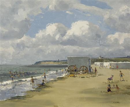 Appraisal: CAMPBELL ARCHIBALD MELLON - THE BATHING HUT - FIGURES ON