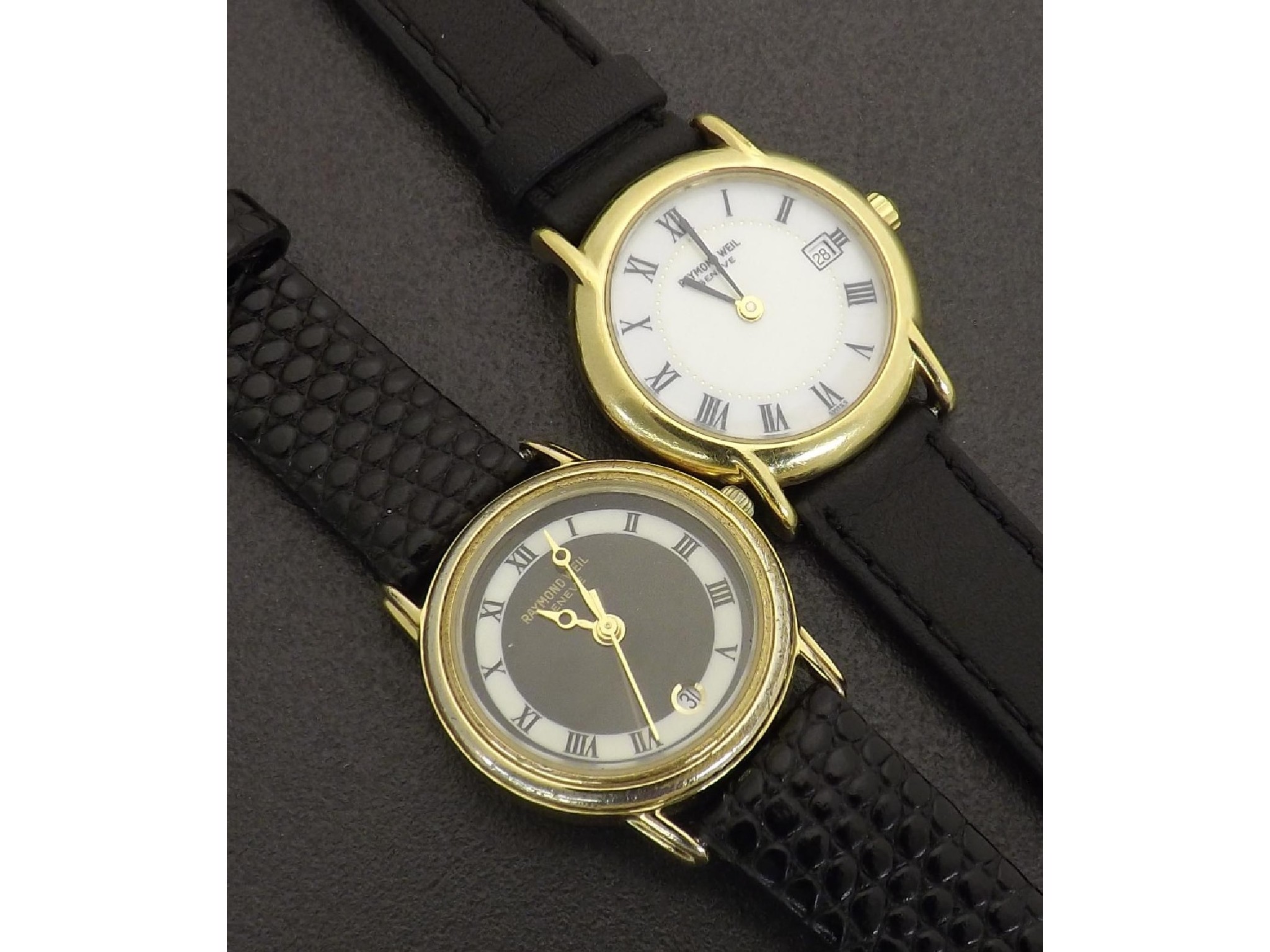 Appraisal: JG U W VPCM Two Raymond Weil gold plated ladies