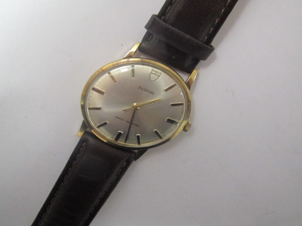 Appraisal: Gents ct gold cased Tudor wrist watch with silvered dial