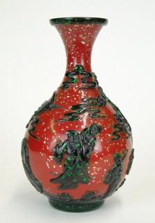 Appraisal: Mid to Late th Century Chinese Peking Glass Vase Mid