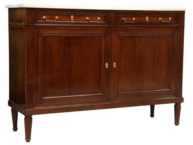 Appraisal: French Louis XVI style marble-top sideboard early th c mahogany