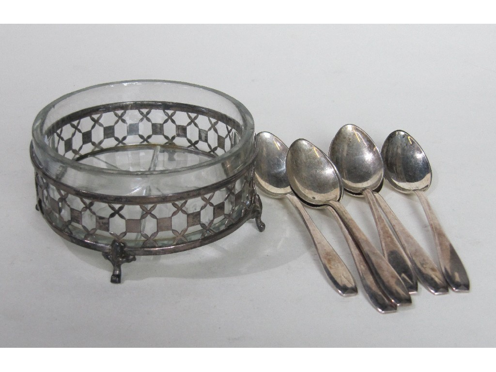 Appraisal: Lot comprising silver butter dish Birmingham and six silver spoons