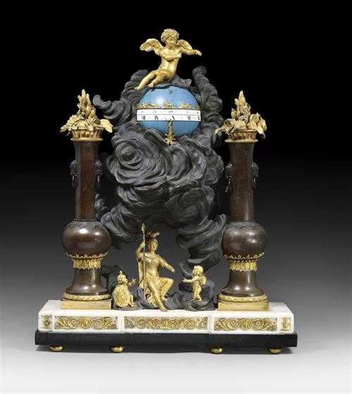 Appraisal: IMPORTANT MANTEL CLOCK A L'AMOUR Louis XVI the dial signed