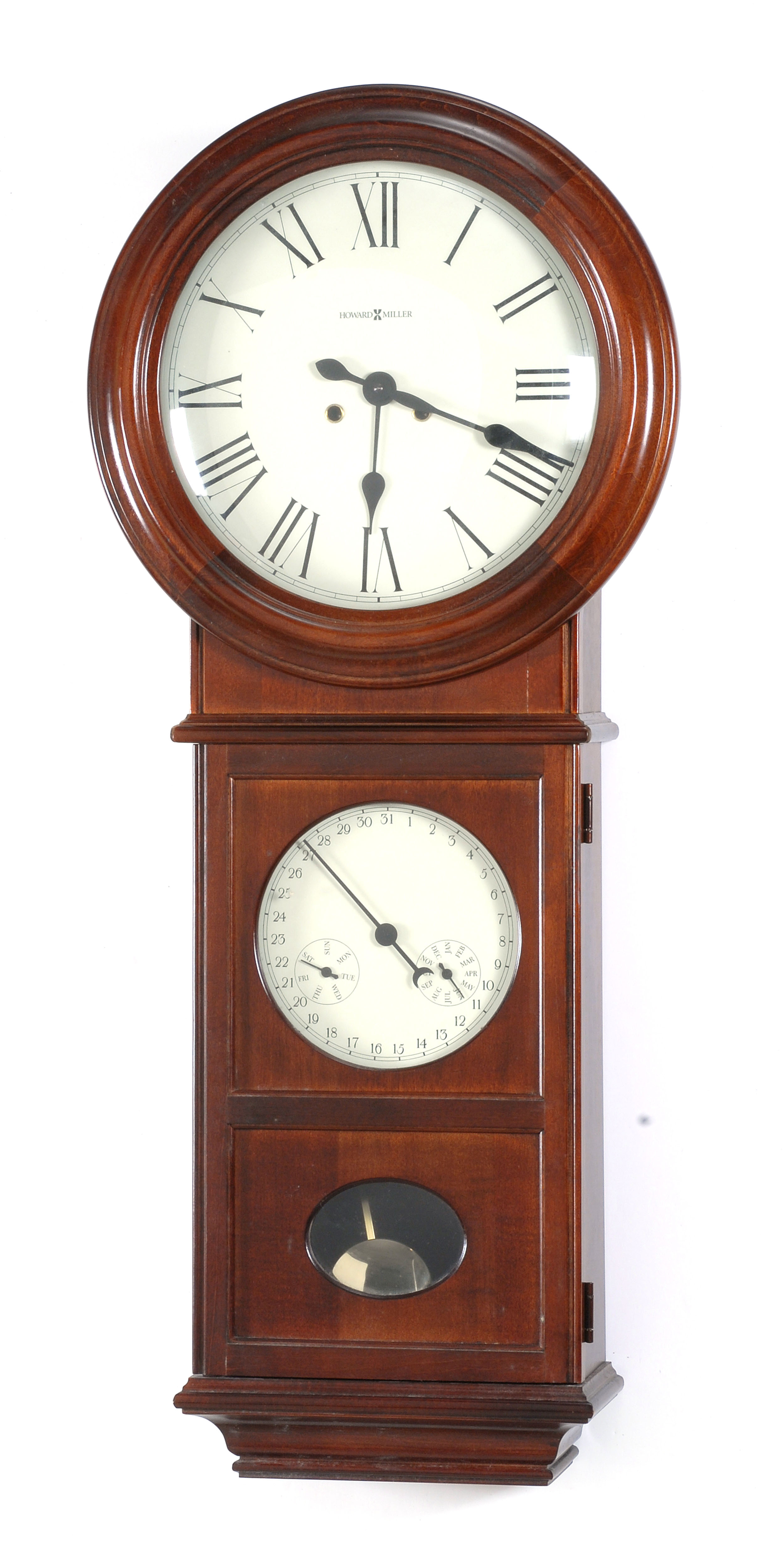 Appraisal: TH CENTURY HOWARD MILLER REGULATOR WALL CLOCK in a mahogany