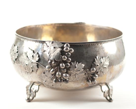 Appraisal: A German Hammered Sterling Silver Punch Bowl marked and with