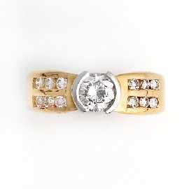 Appraisal: An ct gold round brilliant cut diamond set ring with