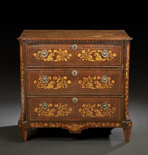 Appraisal: Continental Walnut Cabinet late th century and later the domed