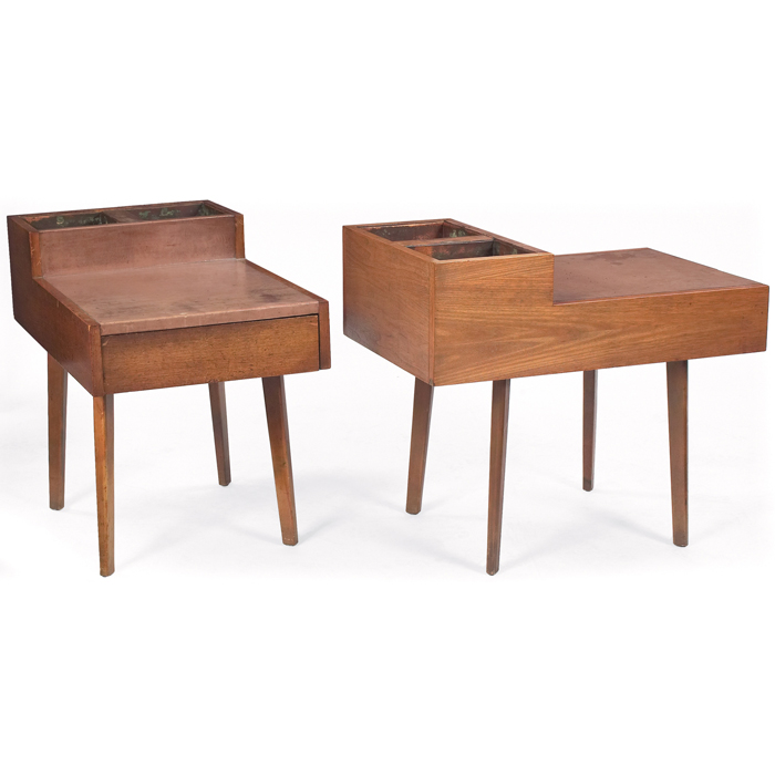 Appraisal: George Nelson end tables pair by Herman Miller walnut with