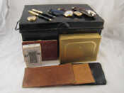 Appraisal: A gilt metal Dunhill box containing a Seiko and three