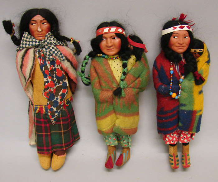 Appraisal: Lot of Skookum Indians Pair of - females each with