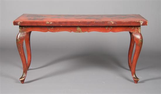 Appraisal: A Chinese Lacquered Low Table Height x width x depth