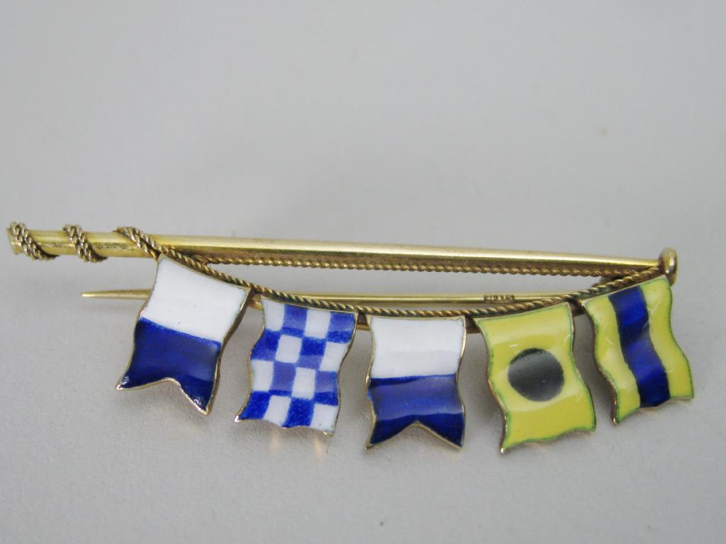 Appraisal: An Air Force Brooch blue enamelled Flag and a ct