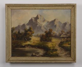 Appraisal: Continental O c mountain landscape signed Early th century Continental