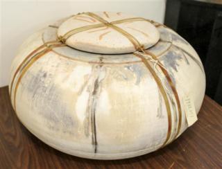 Appraisal: Gloria Graham American b Urn ceramic and sinew Height x