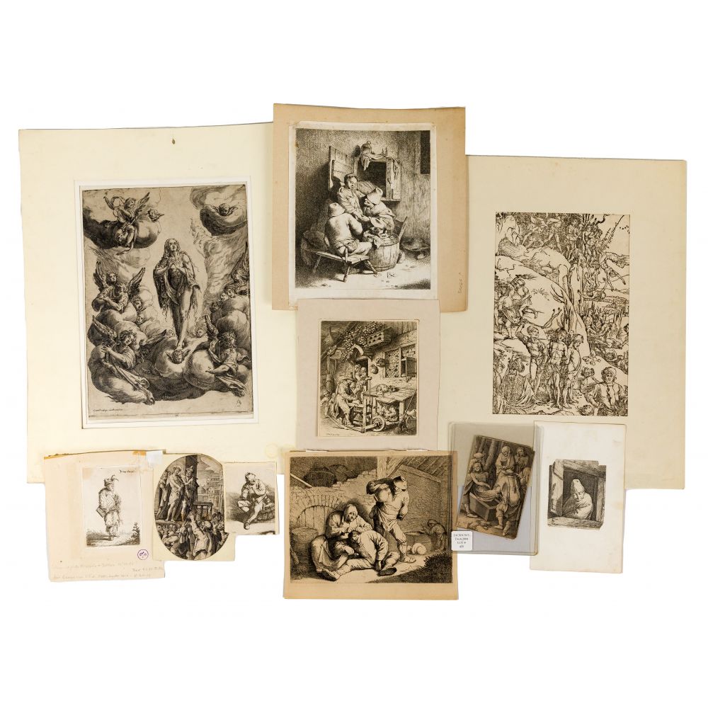 Appraisal: OLD MASTER ETCHING AND ENGRAVING ASSORTMENT prints including Cherubino Alberti