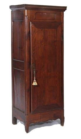 Appraisal: AN ANTIQUE FRENCH CHESTNUT ARMOIRE with single door across