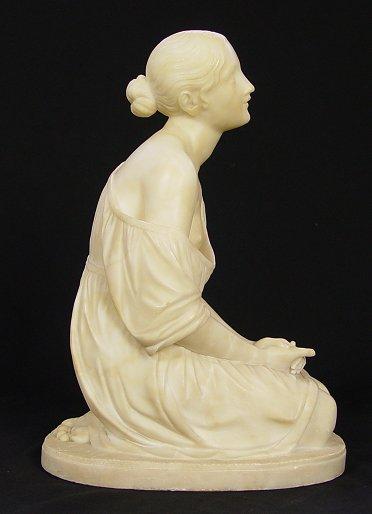 Appraisal: MARBLE STATUE OF KNEELING MAIDEN Hands clasped looking upward no