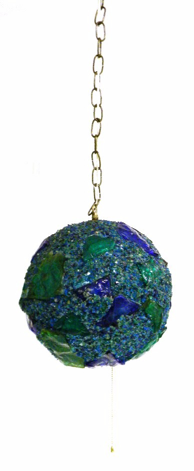 Appraisal: 's globe light cerulean indigo blue and green plastic previously