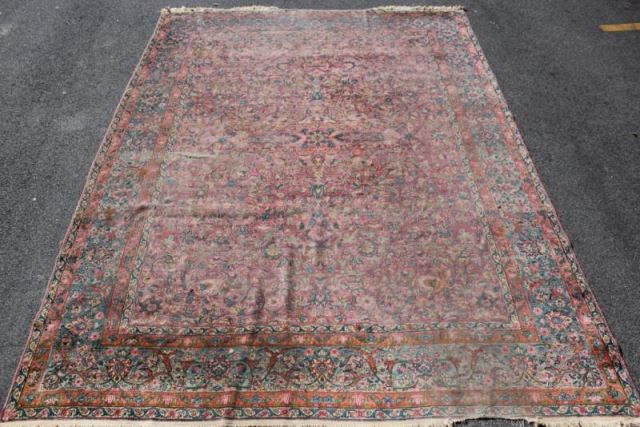 Appraisal: Antique Handmade Kirman Carpet From a West th St NYC