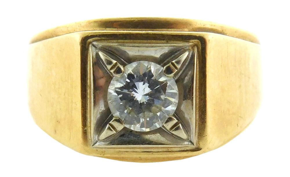 Appraisal: JEWELRY Man's K diamond ring stamped and tested K yellow