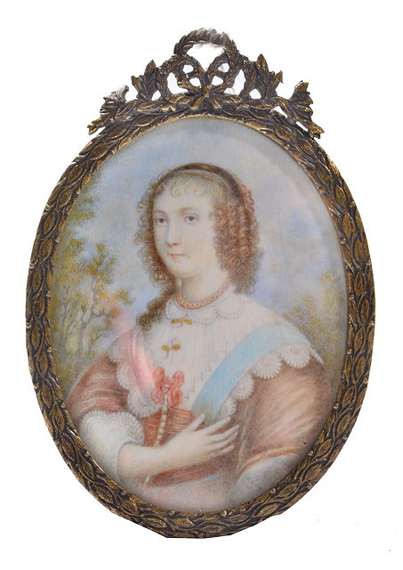 Appraisal: TH CENTURY ENGLISH SCHOOL AFTER JOHN HOSKINSPortrait of Henrietta Maria