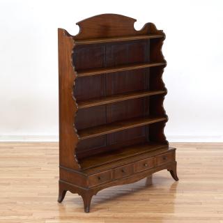 Appraisal: George III mahogany open library bookcase George III mahogany open